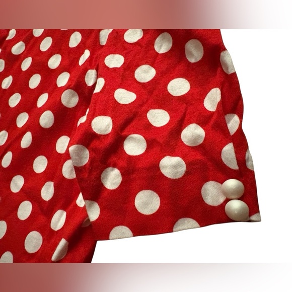 Women’s dress red with white polka dots short sleeves size S/M - Picture 5 of 6